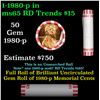 Image 1 : Shotgun Lincoln 1c roll, 1980-p 50 pcs Bank Wrapper.