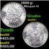 Image 1 : 1886-p Morgan Dollar $1 Grades GEM+ Unc