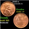 Image 1 : 1945-s Lincoln Cent 1c Grades GEM++ RD