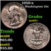 Image 1 : 1950-s Washington Quarter 25c Grades GEM+ Unc