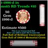 Image 1 : Shotgun Lincoln 1c roll, 1996-d 50 pcs Bank Wrapper.