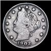 Image 2 : 1902 Liberty Nickel 5c Grades f, fine