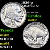 Image 1 : 1936-p Buffalo Nickel 5c Grades Choice+ Unc