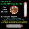 Image 1 : Shotgun Lincoln 1c roll, 1976-d 50 pcs Bank Wrapper.