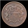 Image 2 : 1864 Large Motto Two Cent Piece 2c Grades vf++