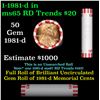 Image 1 : Shotgun Lincoln 1c roll, 1981-d 50 pcs Bank Wrapper.