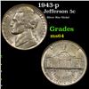 Image 1 : 1943-p Jefferson Nickel 5c Grades Choice Unc