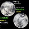 Image 1 : 1922-p Peace Dollar $1 Grades GEM Unc