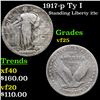 Image 1 : 1917-p Ty I Standing Liberty Quarter 25c Grades vf+
