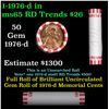 Image 1 : Shotgun Lincoln 1c roll, 1976-d 50 pcs Bank Wrapper.