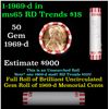Image 1 : Shotgun Lincoln 1c roll, 1969-d 50 pcs Bank Wrapper.