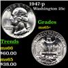 Image 1 : 1947-p Washington Quarter 25c Grades GEM+ Unc