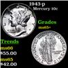 Image 1 : 1943-p Mercury Dime 10c Grades GEM+ Unc
