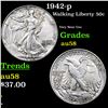 Image 1 : 1942-p Walking Liberty Half Dollar 50c Grades Choice AU/BU Slider