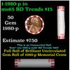 Image 1 : Shotgun Lincoln 1c roll, 1980-p 50 pcs Bank Wrapper.