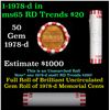 Image 1 : Shotgun Lincoln 1c roll, 1978-d 50 pcs Bank Wrapper.