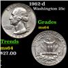 Image 1 : 1962-d Washington Quarter 25c Grades Choice Unc