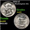 Image 1 : 1951-d Washington Quarter 25c Grades GEM+ Unc