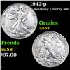 Image 1 : 1942-p Walking Liberty Half Dollar 50c Grades Select AU