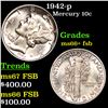 Image 1 : 1942-p Mercury Dime 10c Grades GEM++ FSB