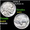 Image 1 : 1938-d Buffalo Nickel 5c Grades Choice Unc