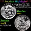 Image 1 : ***Auction Highlight*** 1959-p Washington Quarter Near TOP POP! 25c Graded GEM++ Unc BY USCG (fc)