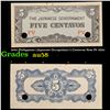 Image 1 : 1942 Philippines (Japanese Occupation) 5 Centavos Note P# 103a Grades Choice AU/BU Slider