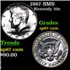 Image 1 : 1967 SMS Kennedy Half Dollar 50c Grades sp67 cam