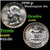 Image 1 : 1956-p Washington Quarter 25c Grades GEM+ Unc
