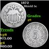 Image 1 : 1872 Shield Nickel 5c Grades g+