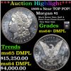 Image 1 : ***Auction Highlight*** 1898-s Morgan Dollar Near TOP POP! $1 Graded ms64+ DMPL BY SEGS (fc)