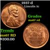 Image 1 : 1937-d Lincoln Cent 1c Grades GEM++ Unc RD