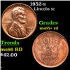 Image 1 : 1952-s Lincoln Cent 1c Grades Gem+ Unc RD