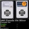 Image 1 : NGC 1967 Canada 25c Silver Graded ms64 By NGC