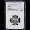 Image 2 : NGC 1967 Canada 25c Silver Graded ms64 By NGC