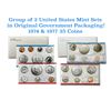 Image 1 : Group of 2 United States Mint Set in Original Government Packaging! From 1974-1975 with 26 Coins Ins