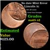 Image 1 : No date Lincoln Cent Mint Error 1c Grades GEM Unc RD