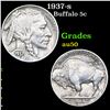 Image 1 : 1937-s Buffalo Nickel 5c Grades AU, Almost Unc