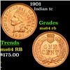 Image 1 : 1901 Indian Cent 1c Grades Choice Unc RB