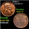 Image 1 : 1941-s Lincoln Cent 1c Grades GEM++ Unc RD