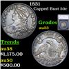 Image 1 : 1831 Capped Bust Half Dollar 50c Graded au53 By SEGS
