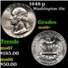 Image 1 : 1948-p Washington Quarter 25c Grades GEM++ Unc