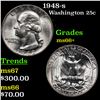 Image 1 : 1948-s Washington Quarter 25c Grades GEM++ Unc