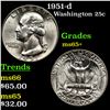 Image 1 : 1951-d Washington Quarter 25c Grades GEM+ Unc