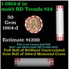 Image 1 : Shotgun Lincoln 1c roll, 1964-d 50 pcs Bank Wrapper.