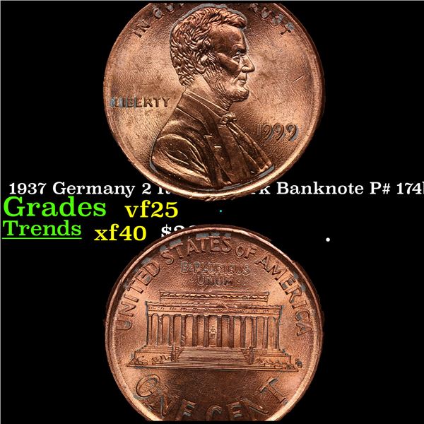 1999-p Lincoln Cent Mint Error 1c Grades GEM Unc RD