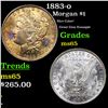 Image 1 : 1883-o Morgan Dollar $1 Grades GEM Unc