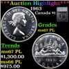 Image 1 : ***Auction Highlight*** 1963 Canada Dollar $1 Graded ms67 PL By SEGS (fc)