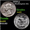Image 1 : 1959-p Washington Quarter 25c Grades GEM+ Unc