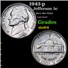 Image 1 : 1943-p Jefferson Nickel 5c Grades Choice Unc